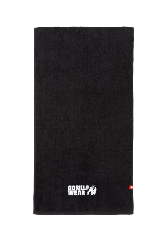 Gorilla Wear Zip Pocket Gym Towel, black