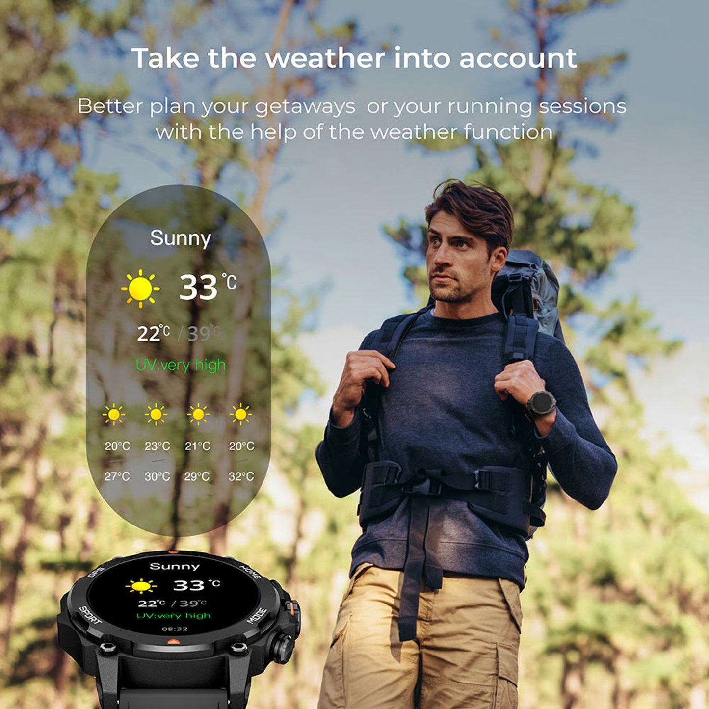 KSIX Smartklocka Explorer GPS - Svart
