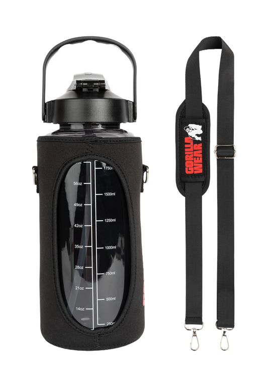 Gorilla Wear Water Bottle With Sleeve 2 L, black