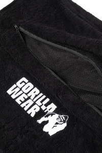 Gorilla Wear Zip Pocket Gym Towel, black