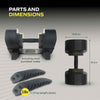Tunturi MX55 Dumbbells 4,5-24,9 KG