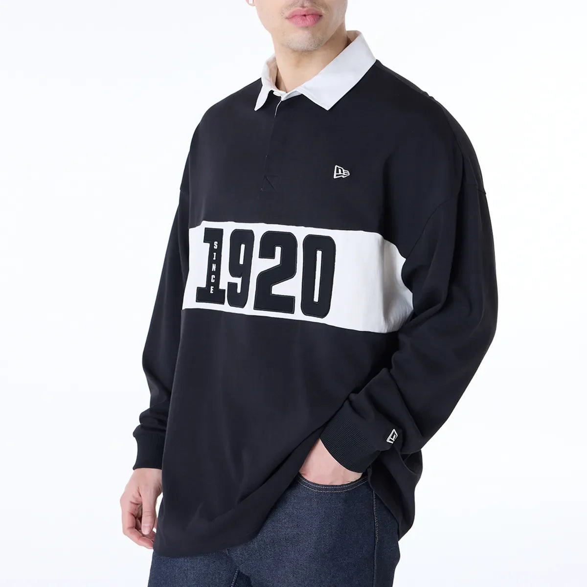 New Era NE DROP SHLDR RUGBY SHIRT NEW Blk