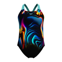 Speedo Girls Digital Placement Powerback Blue