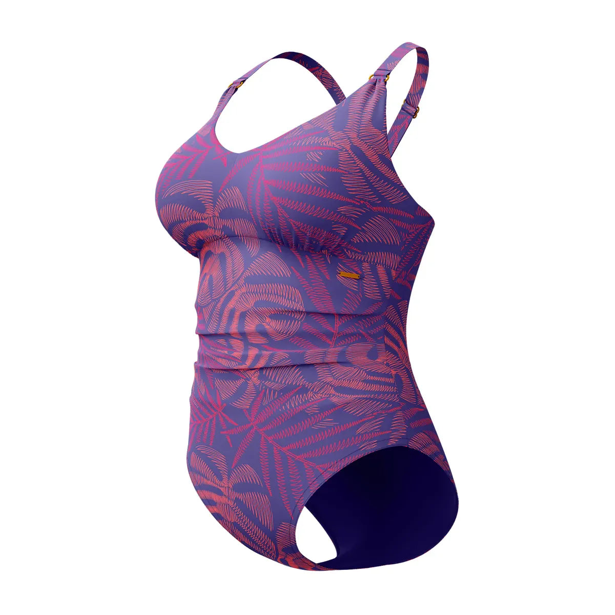 Speedo Womens Shaping Printed V Neck 1 Piece Blue