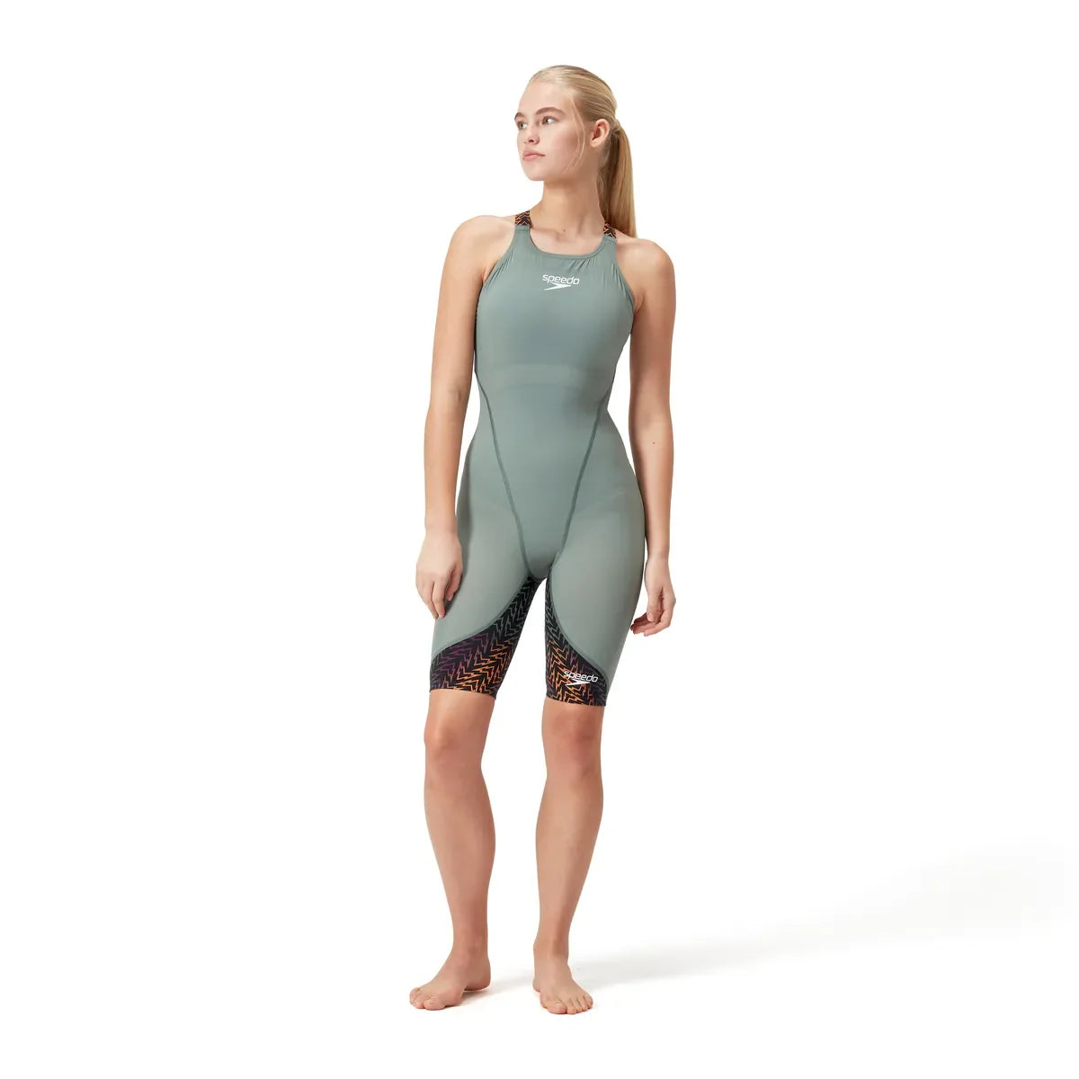 Speedo LZR Ignite Kneeskin- APAC/EMEA Fit Green/Orange