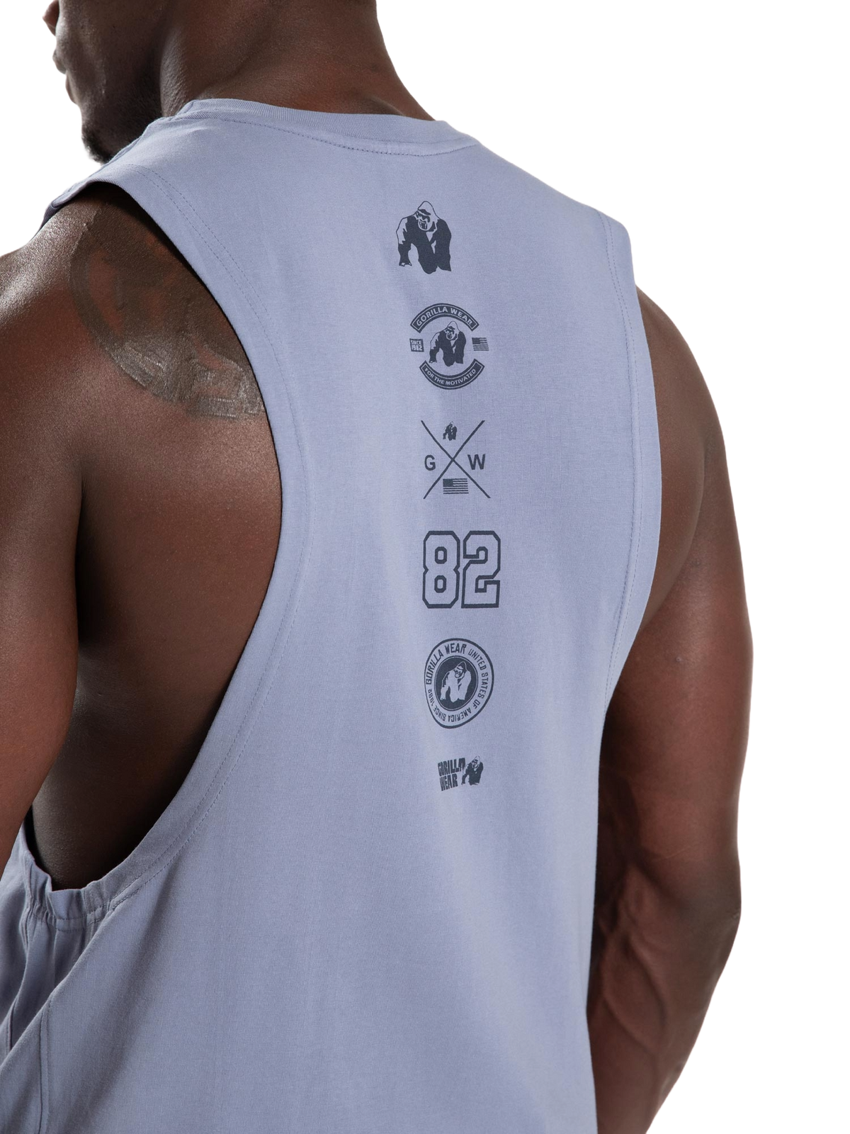 Gorilla Wear Lopez Drop Armhole Tank Top, stonewash blue