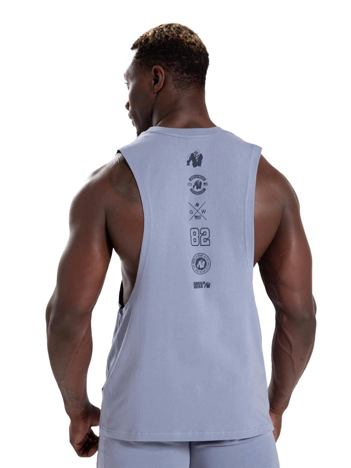 Gorilla Wear Lopez Drop Armhole Tank Top, stonewash blue