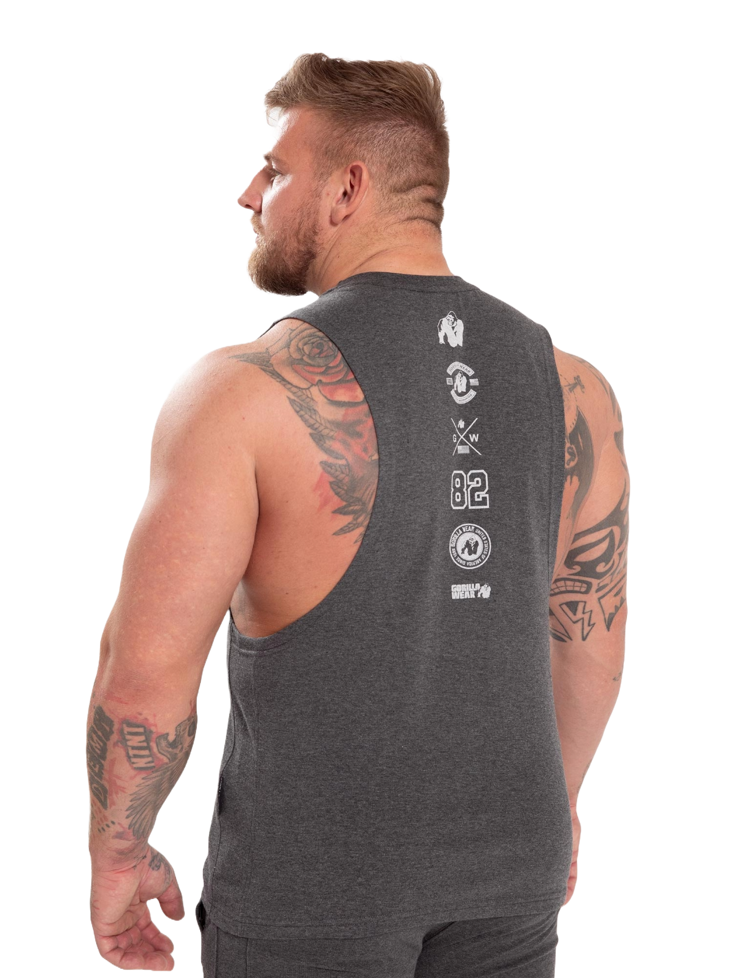 Gorilla Wear Lopez Drop Armhole Tank Top, dark grey melange