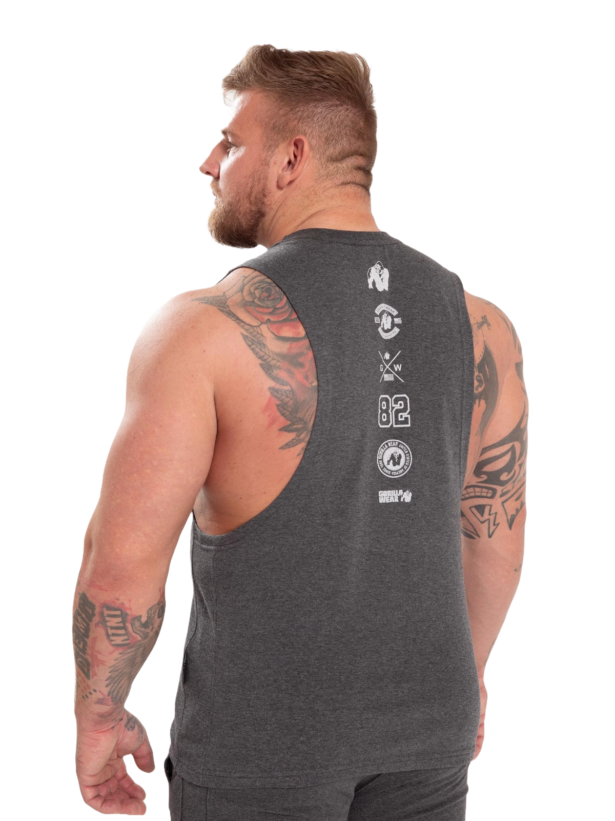 Gorilla Wear Lopez Drop Armhole Tank Top, dark grey melange