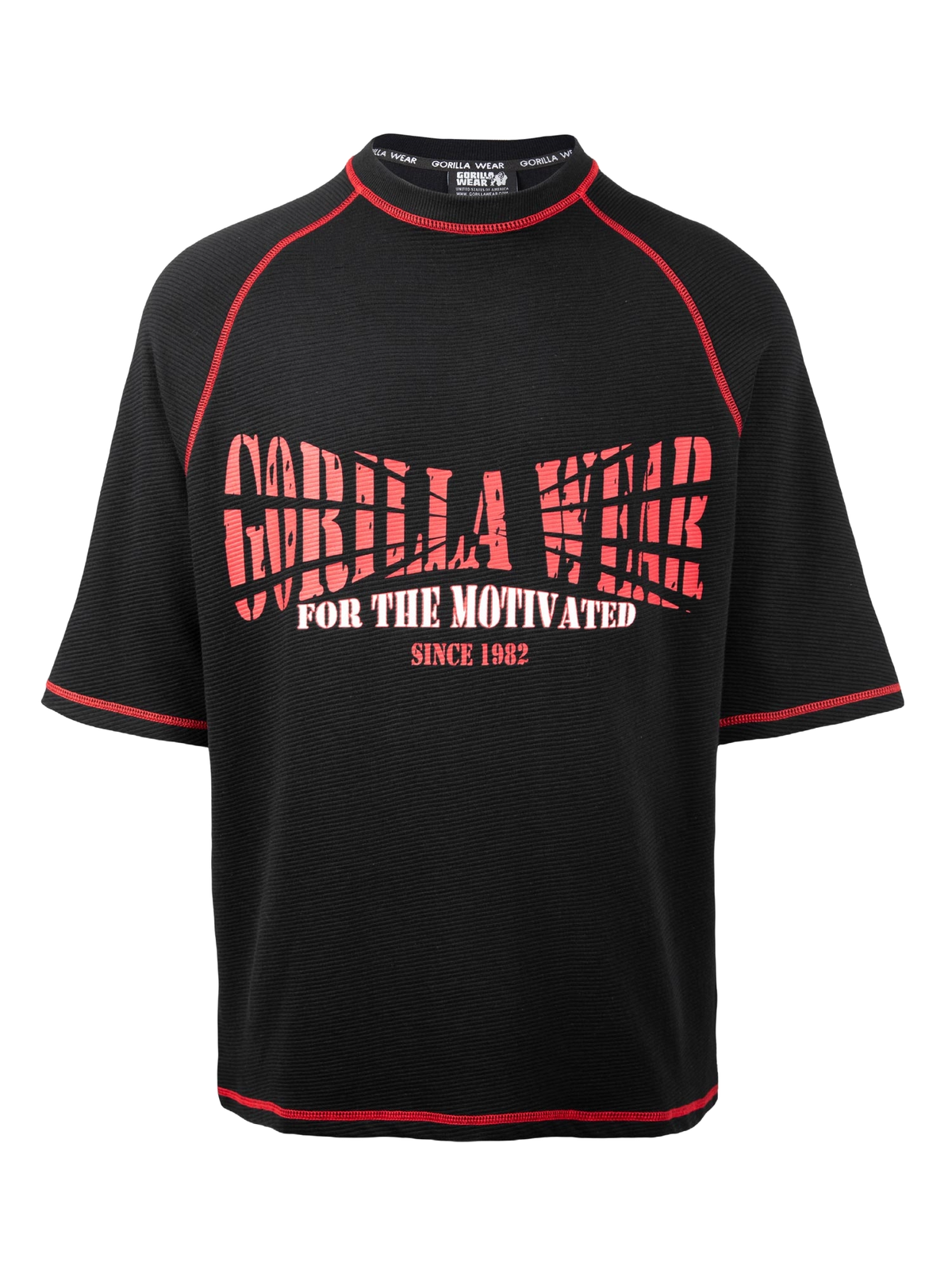Gorilla Wear Finley Oversized T-Shirt, black/red