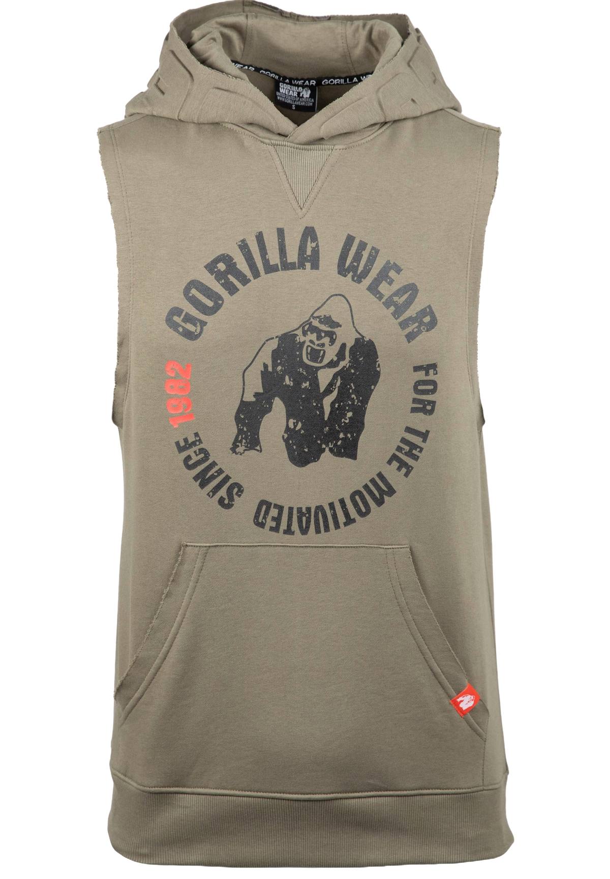 Gorilla Wear Marshall Sleeveless Hoodie, army green