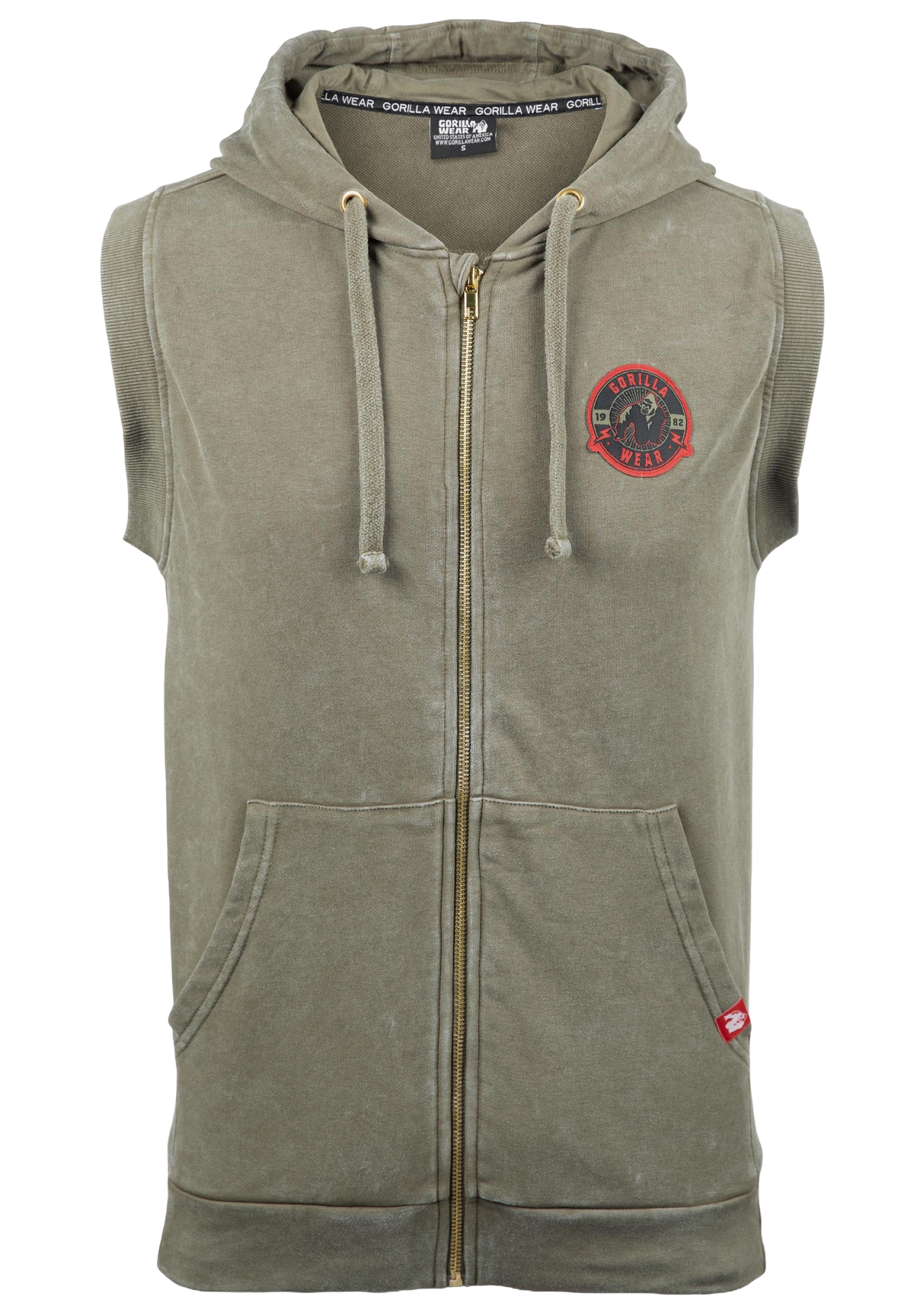 Gorilla Wear Silverdale Sleeveless Hoodie, army green