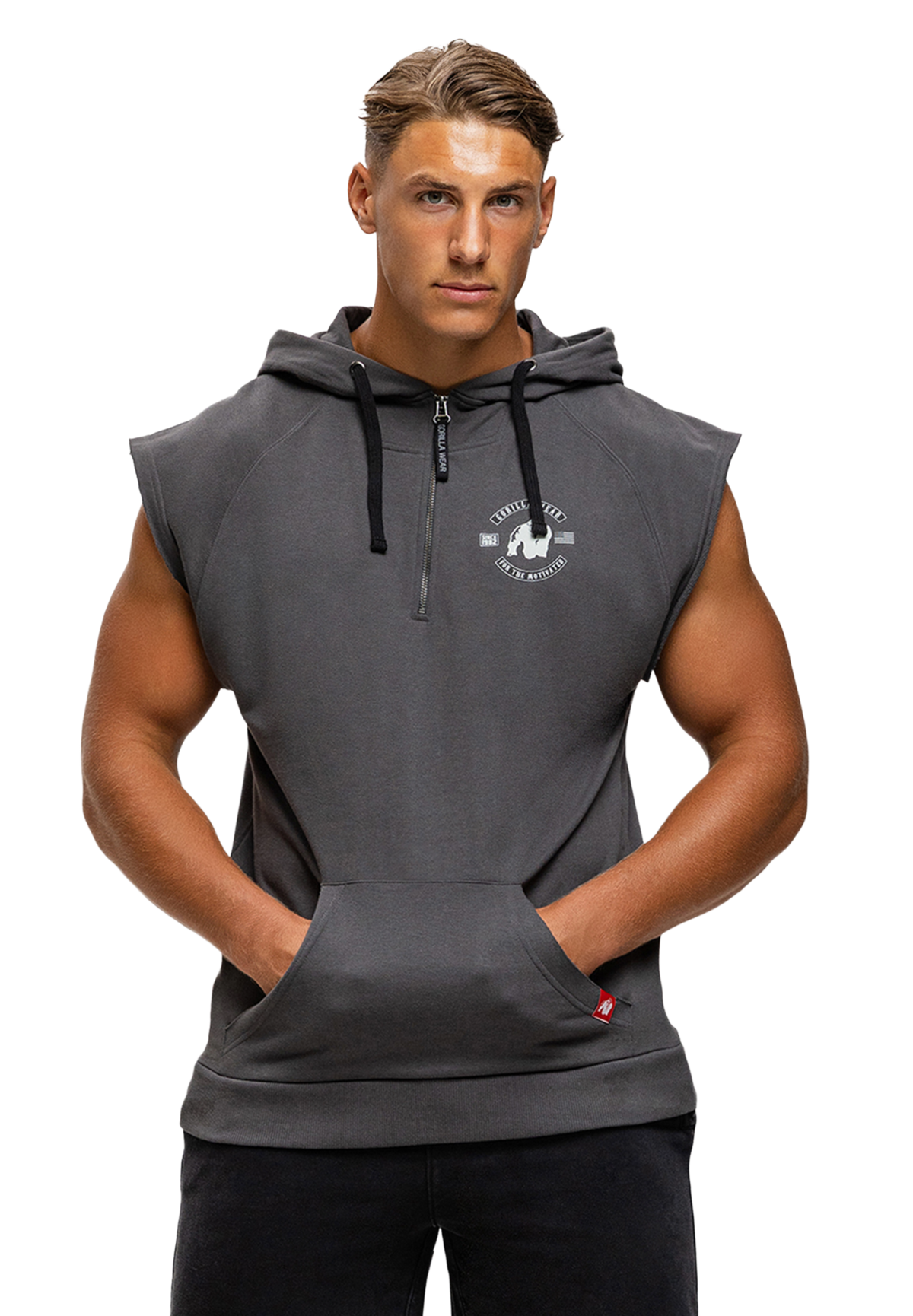 Gorilla Wear Huntley Sleeveless Hoodie, dark grey