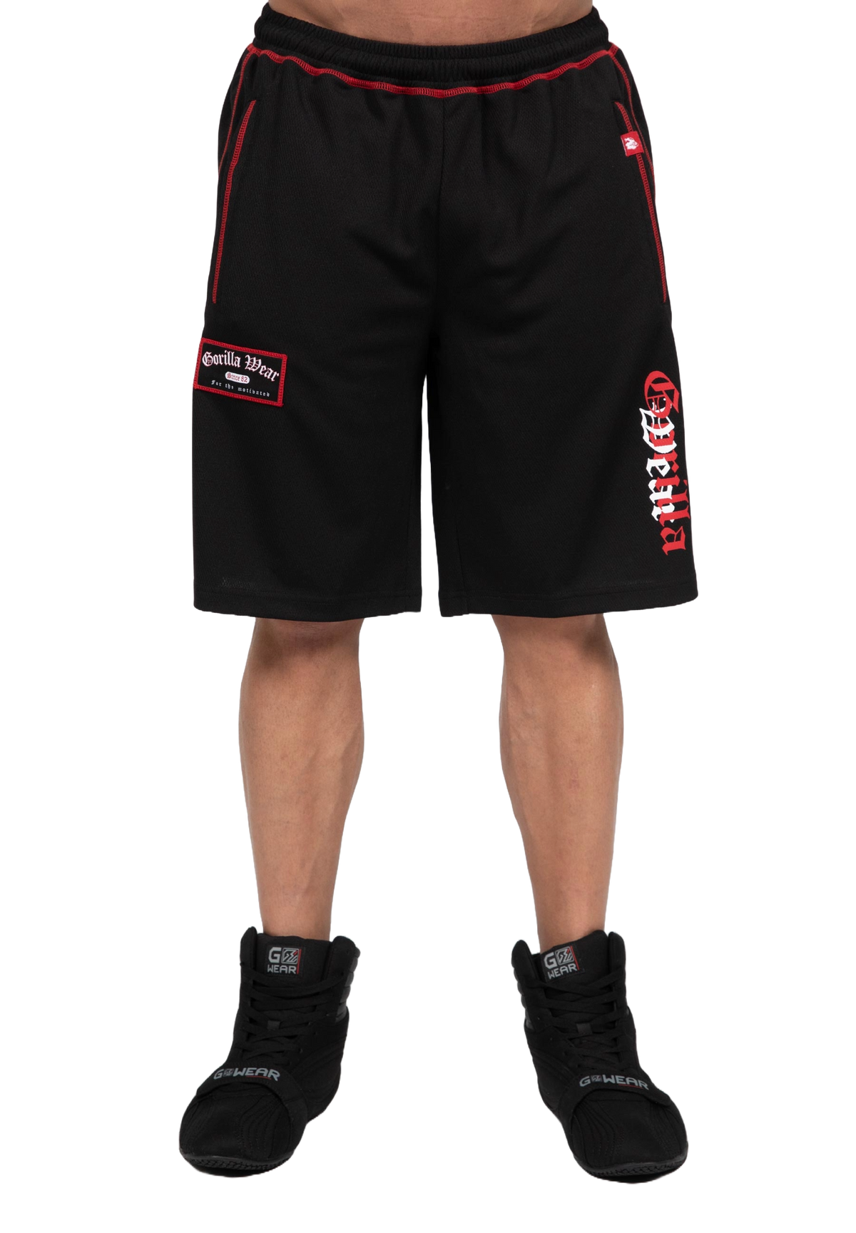 Gorilla Wear Marlow Mesh Shorts, black/red