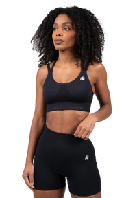 Gorilla Wear Whitney Seamless Sports Bra, black
