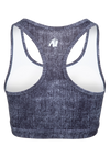 Gorilla Wear Camilla Zip-Front Sports Bra, blue denim