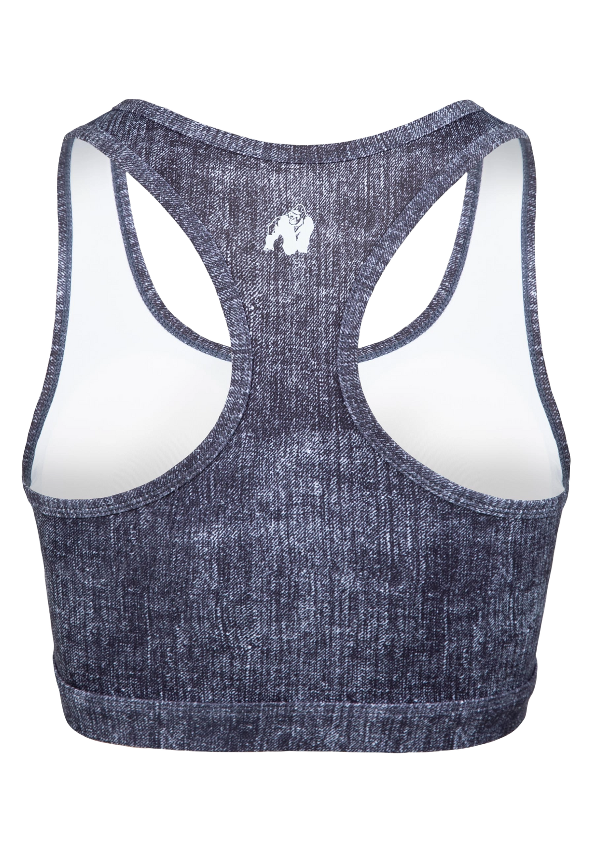 Gorilla Wear Camilla Zip-Front Sports Bra, blue denim