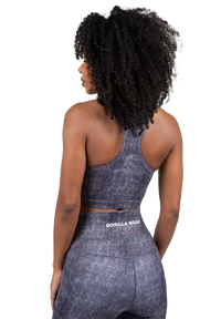 Gorilla Wear Camilla Zip-Front Sports Bra, blue denim