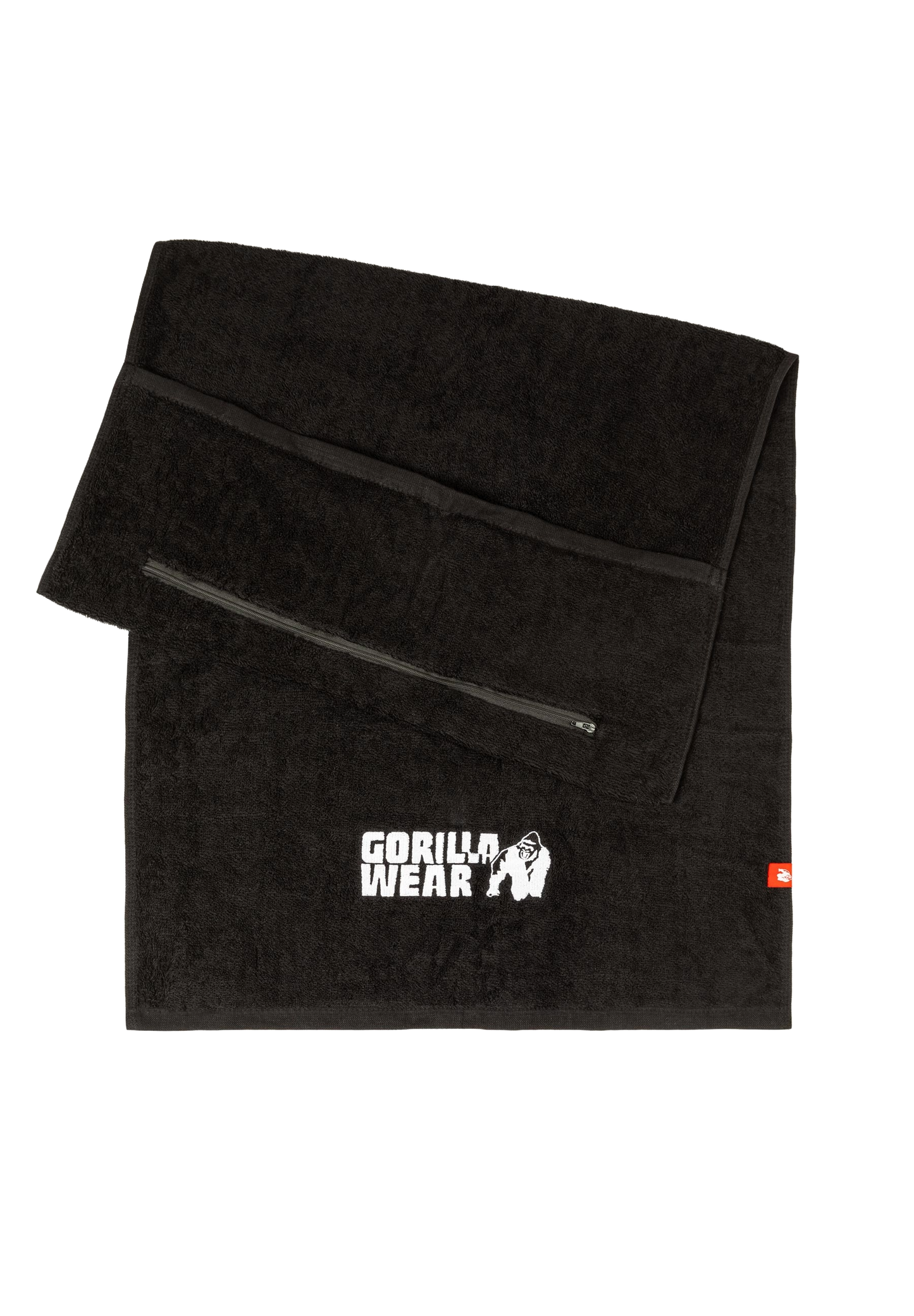 Gorilla Wear Zip Pocket Gym Towel, black