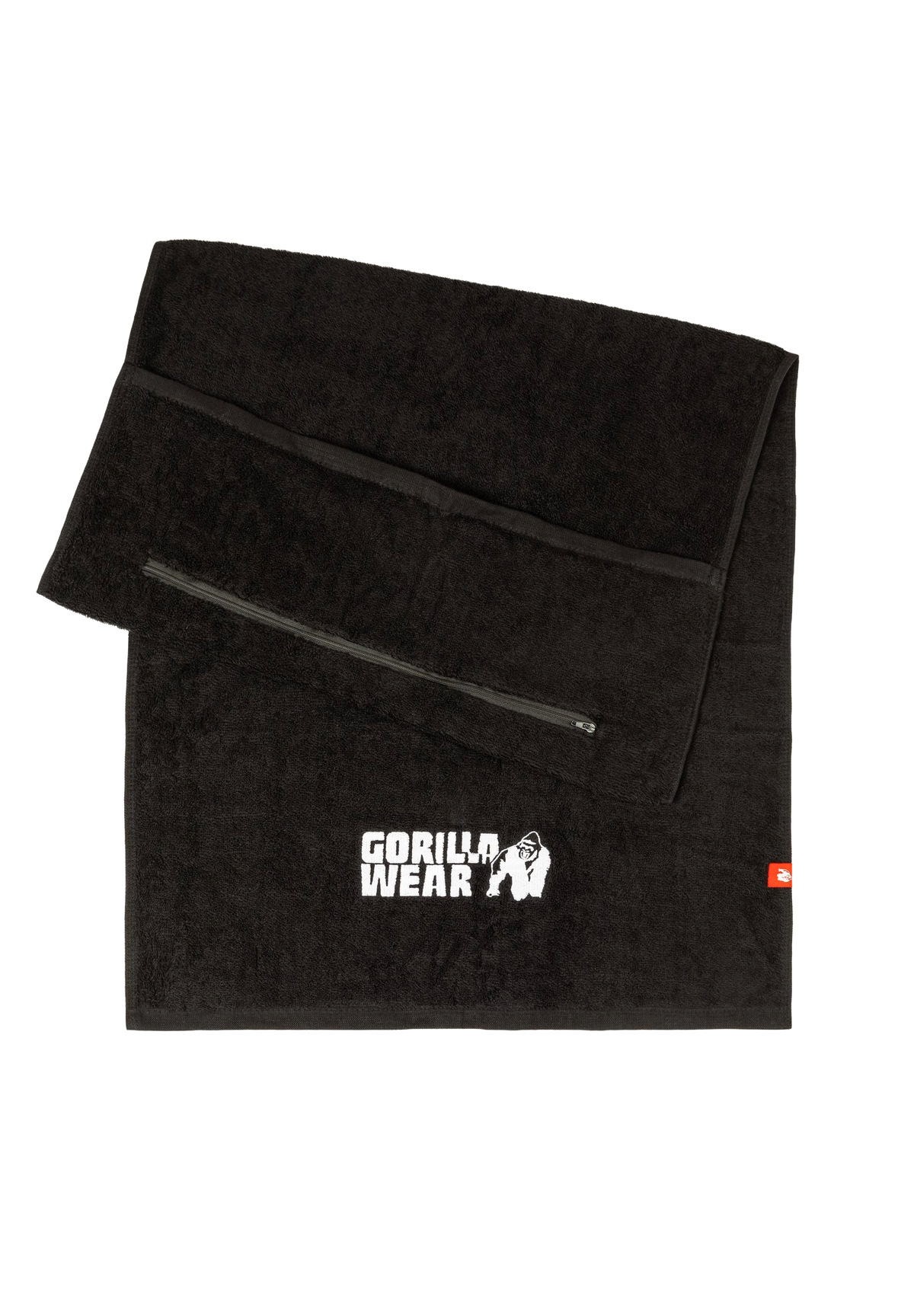 Gorilla Wear Zip Pocket Gym Towel, black