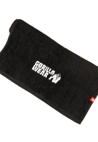 Gorilla Wear Zip Pocket Gym Towel, black