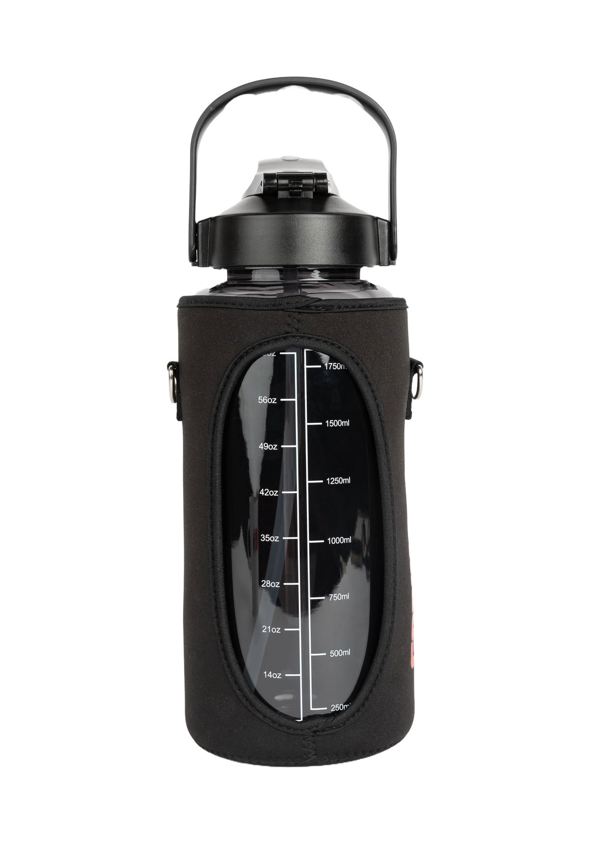 Gorilla Wear Water Bottle With Sleeve 2 L, black