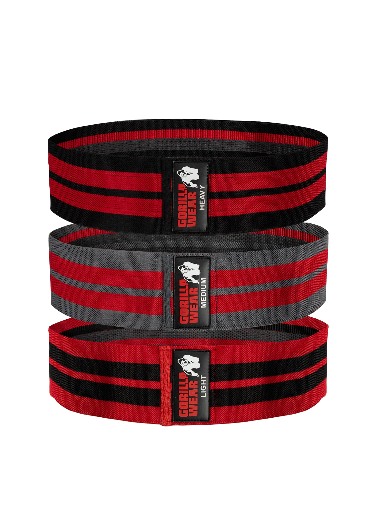 Gorilla Wear Glute Bands 3-Pack, black/red/grey