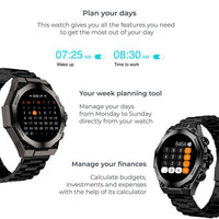 KSIX Smartklocka Titanium - Svart