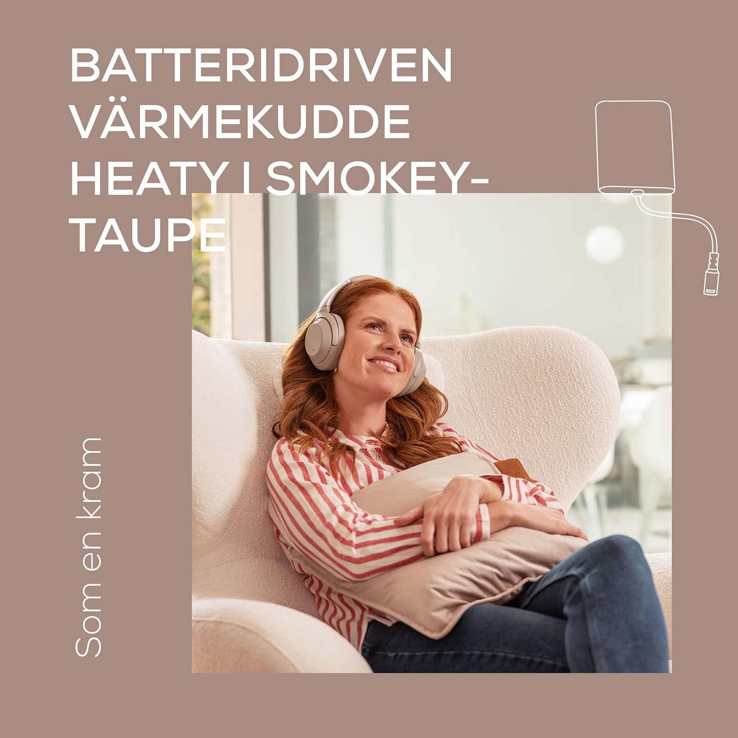Beurer Värmekudde HK 77 Sladdlös komfort Smokey-Taupe