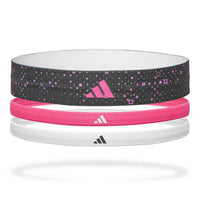 Adidas Hairbands - Set of 3 (Graph) Lucid Pink/White/Black