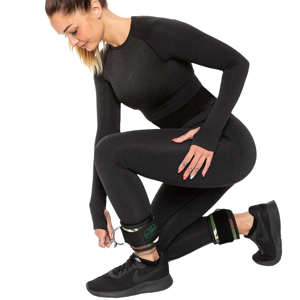 C.P. Sports Ankle Straps Premium (par), green camo